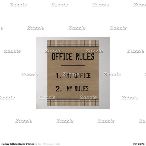 Funny Office Rules Poster | Zazzle