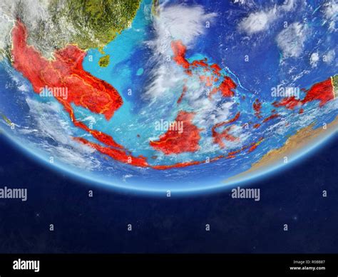 Los Estados Miembro De La Asean Sobre El Modelo Realista Del Planeta Tierra Con Las Fronteras