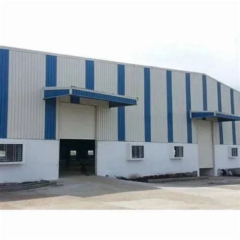 Color Coated GI Profile Sheet Roofing Shed Blue And White Material