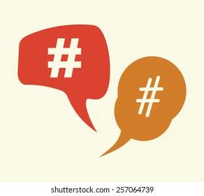 Vector Cartoon Hashtag Icon Comic Style Stock Vector Royalty Free