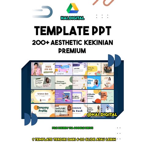 Jual 200 Template Powerpoint Ppt Aesthetic Kekinian Premium Estetik Slide Shopee Indonesia