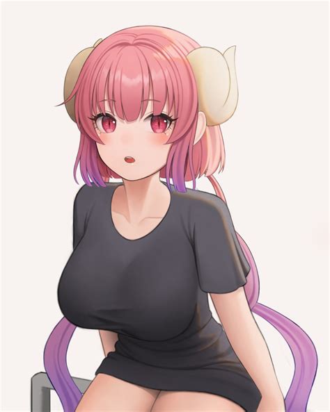 Safebooru 1girl Absurdres Bangs Black Shirt Blunt Bangs Blush Breasts Collarbone Colored Tips