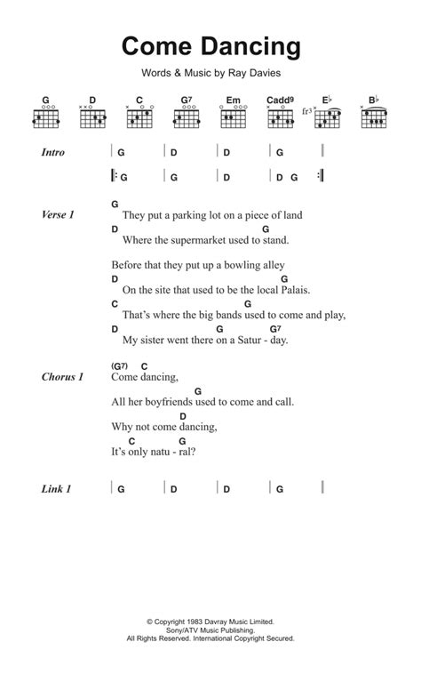 Come Dancing by The Kinks - Guitar Chords/Lyrics - Guitar Instructor