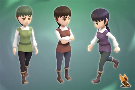 Stylized NPC Peasant Kaida GameDev Market