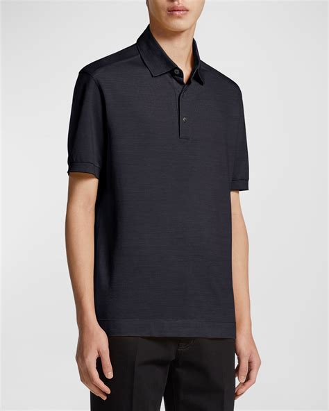 ZEGNA Men S Vicuna Pocket Polo Shirt Neiman Marcus