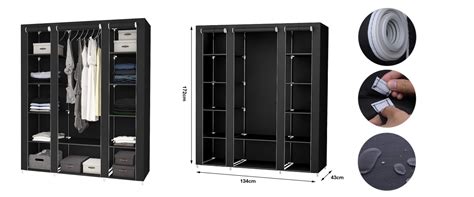 ERROLVESArmoire de Rangement Amovible Penderie dressing vêtement en