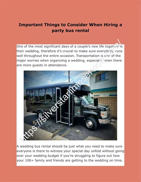 PPT Important Things To Consider When Hiring A Party Bus Rental