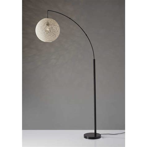 HomeRoots 76 5 In Bronze Swing Arm Floor Lamp With Metal Arc And