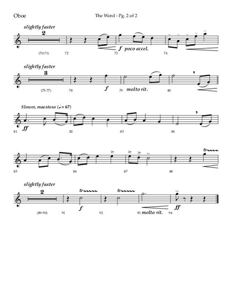 The Word Choral Anthem Satb Oboe Sheet Music Pdf Lifeway Choral