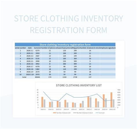 Store Clothing Inventory Registration Form Excel Template And Google