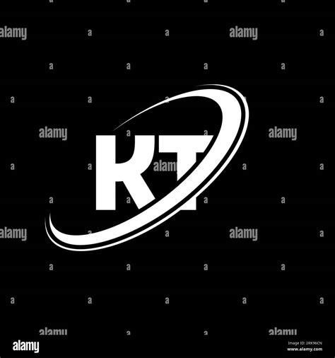 Kt K T Letter Logo Design Initial Letter Kt Linked Circle Uppercase