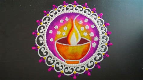 Diya Rangoli design by Rangoli colours | Rangoli colours, Rangoli ...