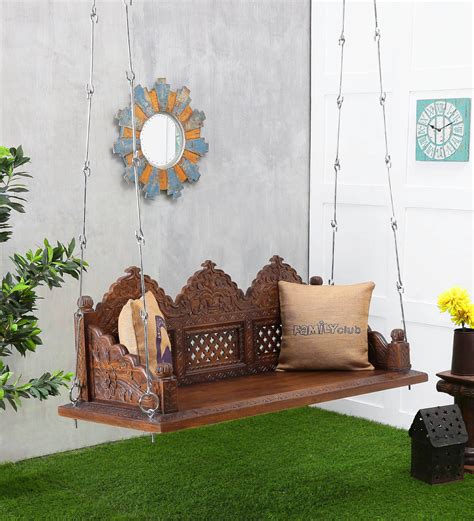 Buy Taksh Solid Wood Swing With Chain In Provincial Teak Finish At