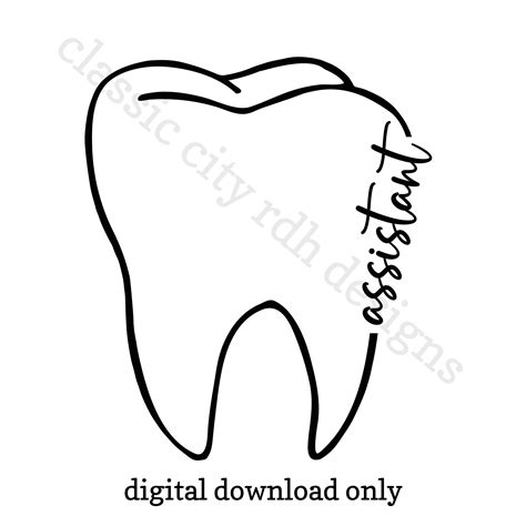 Dental Assistant Tooth Cutout Dental Svg Files Digital Etsy