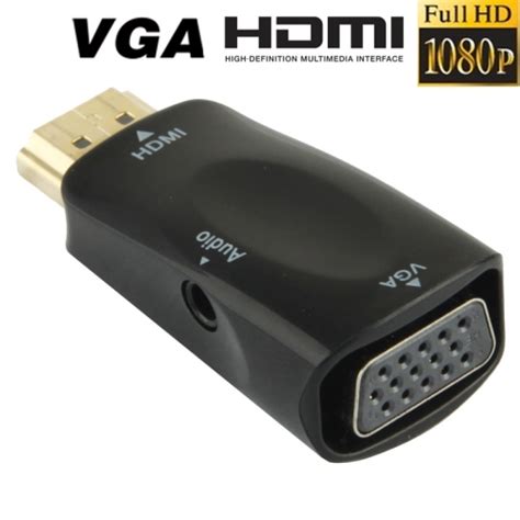 Adapter Converter Kabel Hdmi To Vga With Port Audio Full Hd 1080p