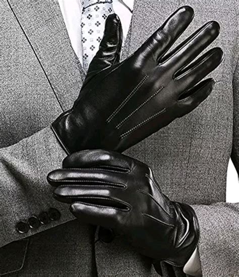 Leather Gloves Aesthetic Black Leather Gloves Leather Men Faux