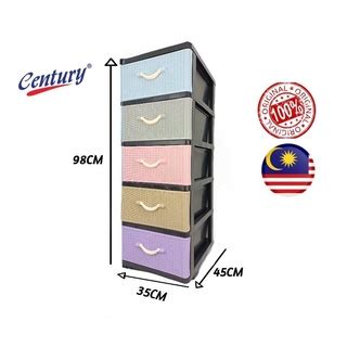 Century Drawer 5 TIER Clothes Cabinet Storage Organizer Laci Kabinet