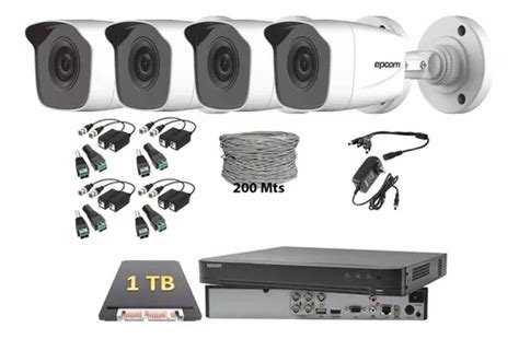 Kit Video Vigilancia Camaras Epcom P Tb Utp Baluns Cuotas Sin