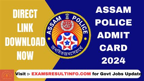 Slprb Assam Police Admit Card 2024outdownload Nowcheck Here