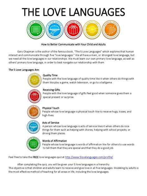 Love Languages Love Language Test Five Love Languages Language