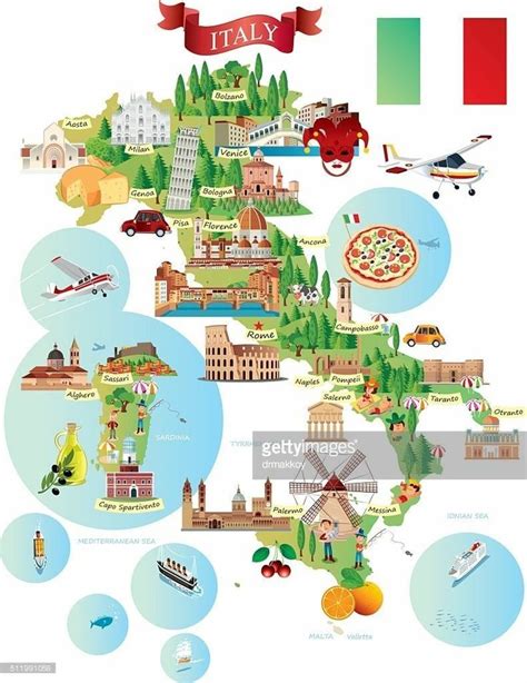 Pin Von Auf Italien Karte Illustrierte Karten Reisen