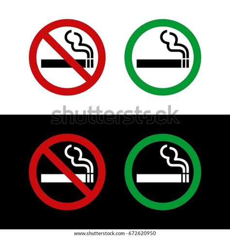 No Smoking Smoking Area Signage Vector Stock Vector (Royalty Free ...