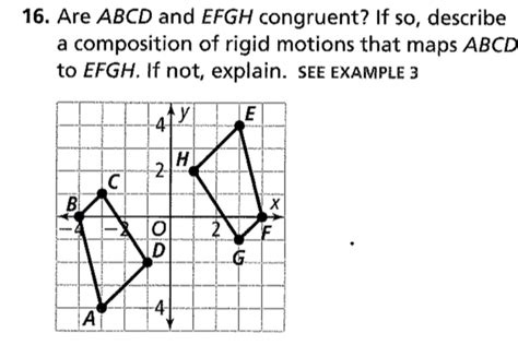 Solved Are Abcd And Efgh Congruent If So Describe A Composition