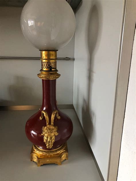 Proantic Lampe Poque Napol On Iii Rouge Sang De Boeuf Gagneau Bron