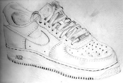 Nike Air Force 1 Drawing at PaintingValley.com | Explore collection of ...