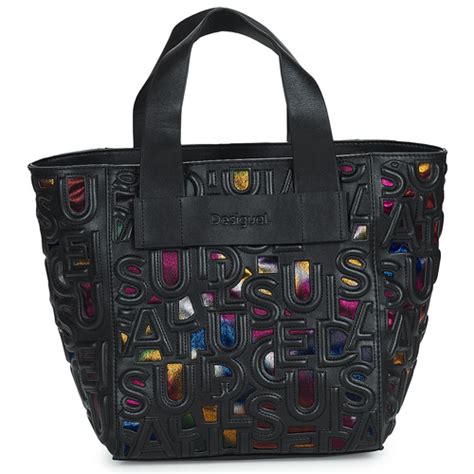 Desigual MAKI VALDIVIA Noir Multicolore Sacs Cabas Sacs Shopping