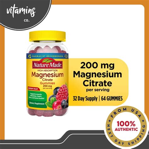 Nature Made High Absorption Magnesium Citrate Gummies Count