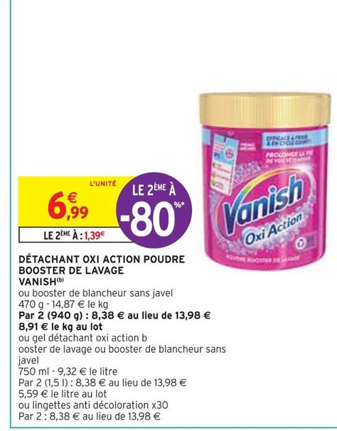 Promo Vanish détachant oxi action poudre booster de lavage b chez