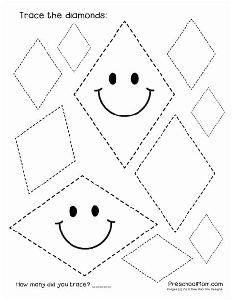 Preschool Diamond Shape Worksheets Unique Diamond Shape Worksheets for ...