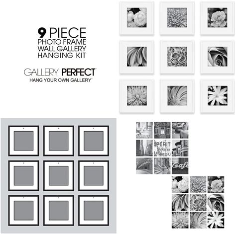 Gallery Wall Kit Square Photos With Hanging Template Picture Etsy