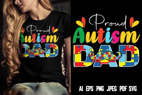 Proud Autism Dad T Shirt Design Graphic By T Shirt Design Gallery