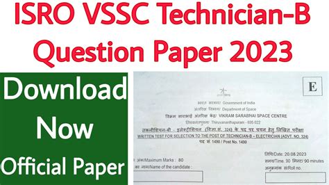 Isro Vssc Technician B Question Paper Iti Education