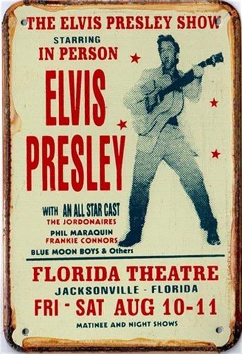 The Elvis Presley 1956 Concert Poster Vintageandretro Small Metal Sign