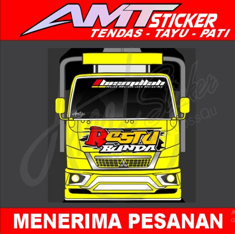 Terlaris Sticker Decal Cutting Tulisan Depan Truk Canter Stiker