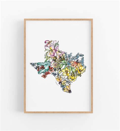 TEXAS Fine Art Print: Map of Texas featuring local state | Etsy