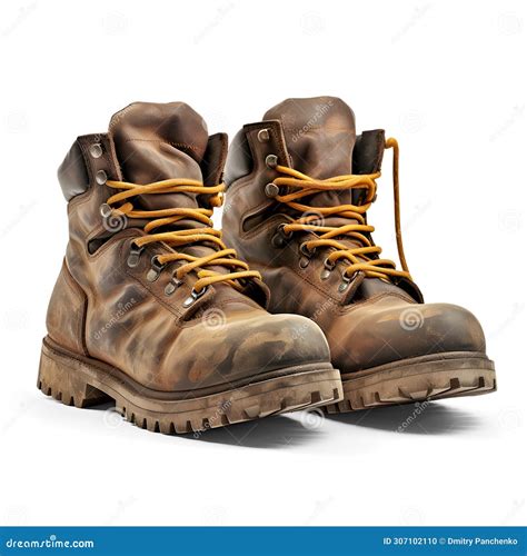 An Old Worn Out Shoes Isolated on a White Background. Generative AI