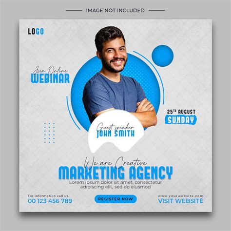 Webinar moderno da agência de marketing criativo ao vivo e modelo de