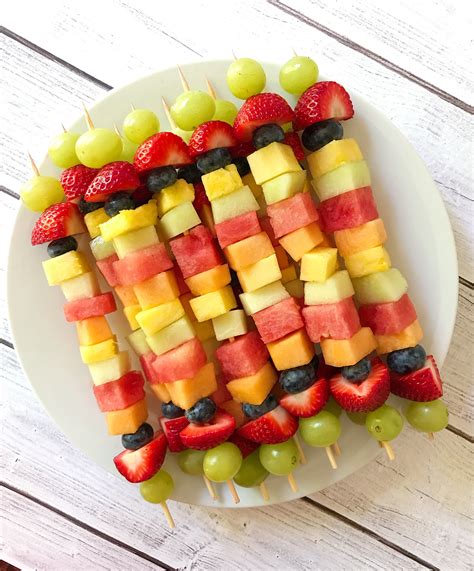 Rainbow Fruit Kebabs Platter Rainbow Fruit Kabobs