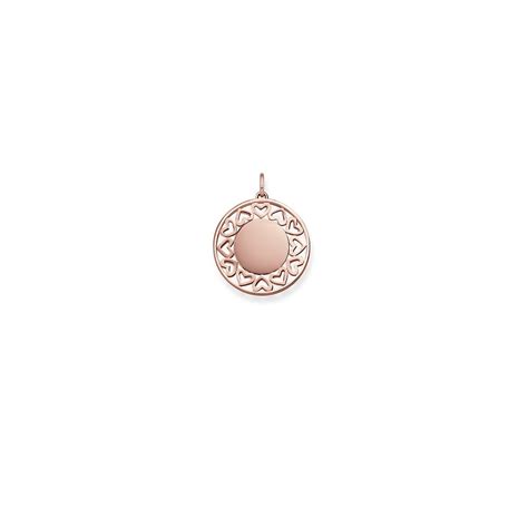 Thomas Sabo Rose Gold Circle With Hearts Pendant X Cm Jewellery