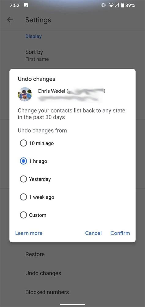 how to erase contacts from google account