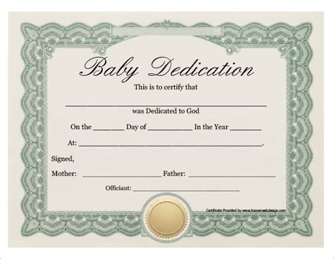 Baby Dedication Certificate Template - 21+ Free Word, PDF Documents Download | Free & Premium ...