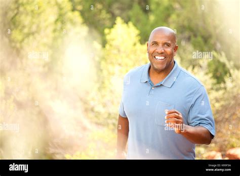 african american man jogging  stock photo alamy