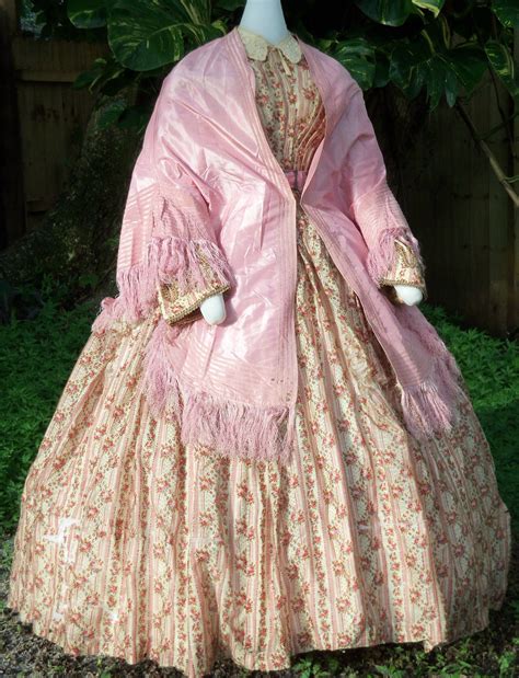 Challis Day Dress With Silk Mantle C 1860 Historical Dresses