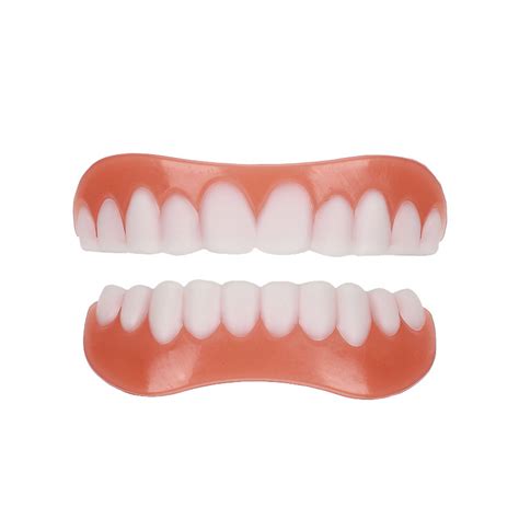 Smile Teeth Fake Braces Lower and Upper Fake Teeth Veneer Silica Gel ...