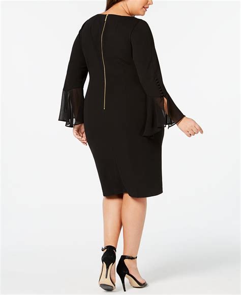 Calvin Klein Plus Size Illusion Bell Sleeve Dress Macys