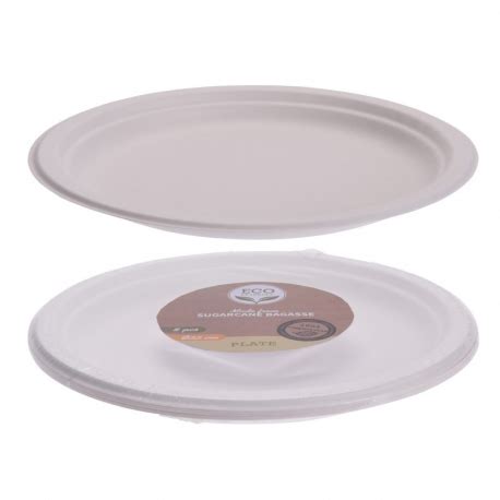 Plato Postre Desechable Biodegradable Blanco 17cm 8 Unidades Precio